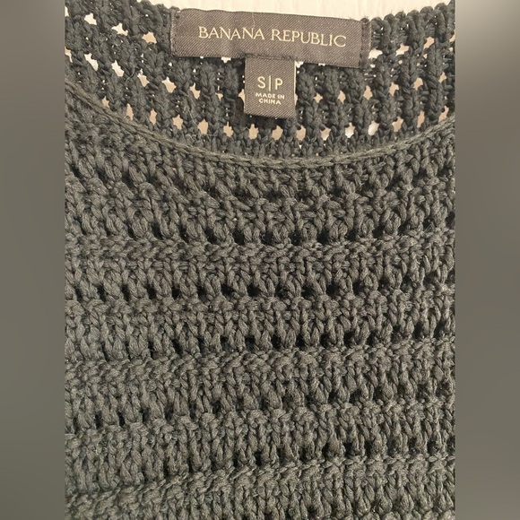 Banana Republic Knit Cotton Beachy Spaghetti Strap Mini Black Dress Size Small - Picture 6 of 7